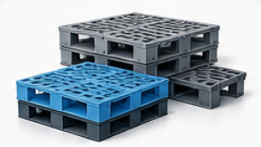 Plastic pallets and crates for grinding